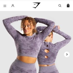 ❌SOLD❌ Gymshark Camo Seamless Long Sleeve Crop
